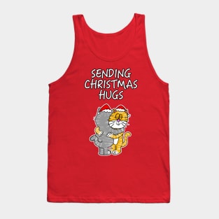 Sending Christmas Hugs Cats Lockdown Xmas 2020 Tank Top